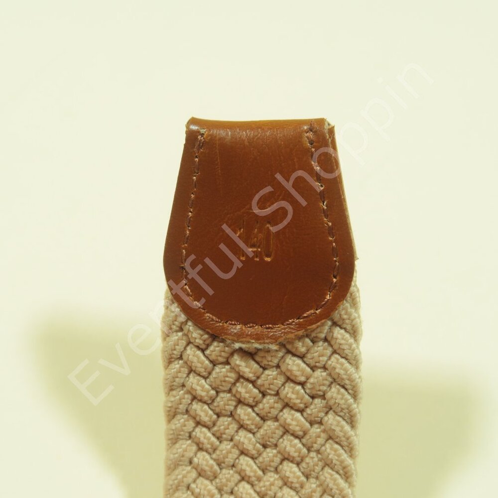Torino Golf Belt Mens 50 Tan Italian Woven Cotton Casual Elastic Stretch - Picture 5 of 5